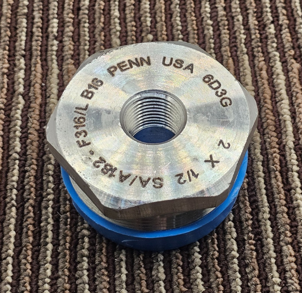 Penn 6D3G Hex Head Bushing Forged F316/L Stainless Steel 2 x 1/2\