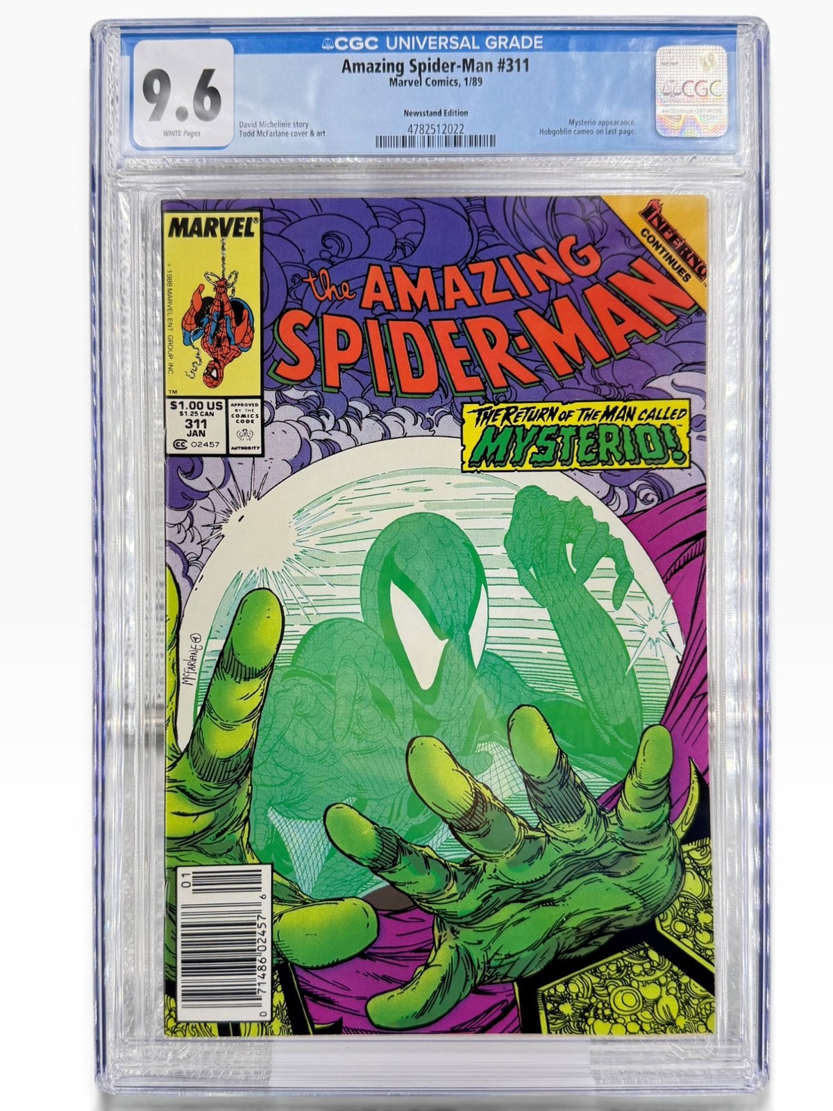 Amazing Spider-Man #311 CGC 9.6 NM+ Newsstand Edition 1/89 Marvel Comics Amazing Spider-Man #311 CGC 9.6 NM+ Newsstand Edition 1/89 Marvel Comics
