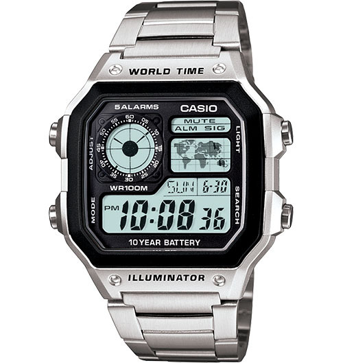 Casio AE1200WHD-1AV, Digital Watch, Chronograph, Alarm, World Time,10 Yr Battery Casio AE1200WHD-1AV, Digital Watch, Chronograph, Alarm, World Time,10 Yr Battery
