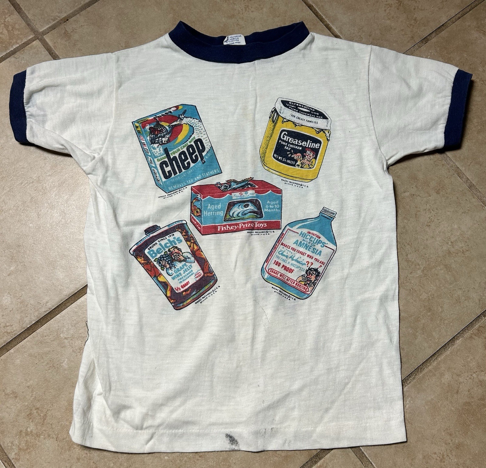 Vintage 70s Kids Single Stitch T-shirt Wacky Packaging Parody By Allison N.Y