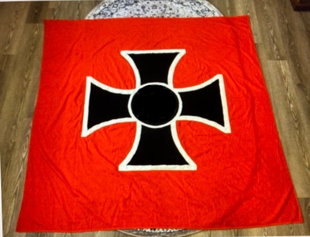 1OO% ORIGINAL WW2 GERMAN VETERANS ASSOCIATION IRON CROSS STANDARD BANNER 5 X 5 1OO% ORIGINAL WW2 GERMAN VETERANS ASSOCIATION IRON CROSS STANDARD BANNER 5 X 5