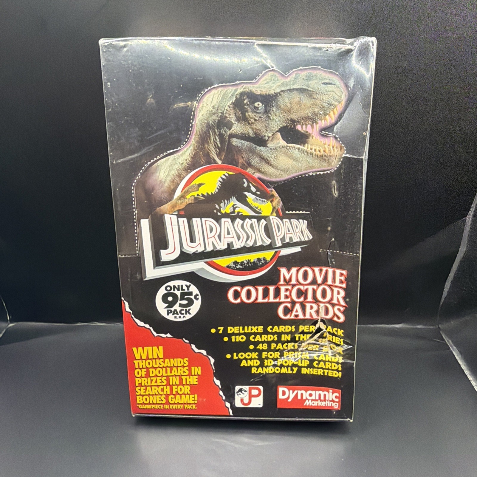 Box of Vintage 1993 Jurassic Park Movie Collectors Cards. Box Sealed