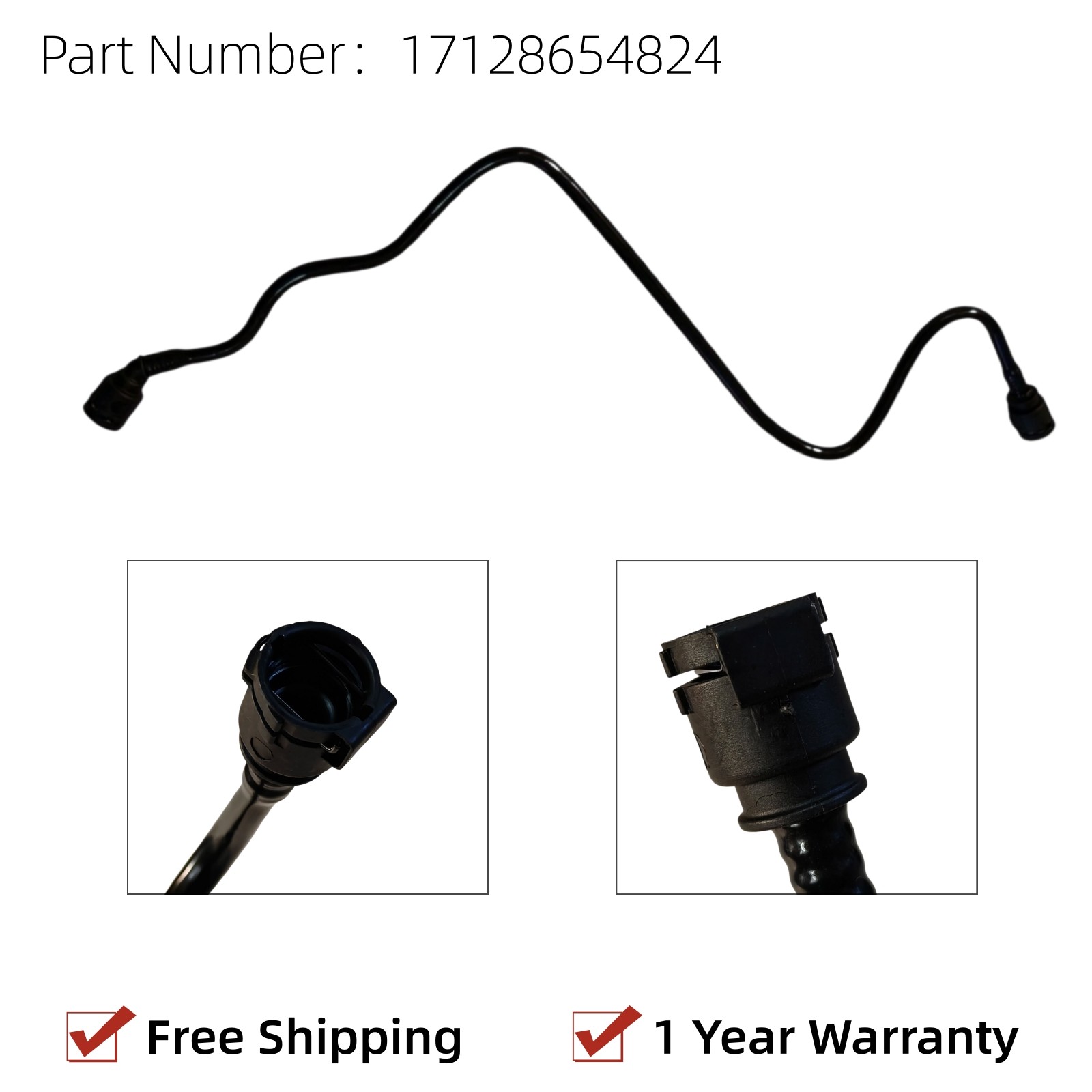 New 17128654824 For BMW G20 230i 330i 430i 20-23 Coolant Reservoir By-Pass Hose