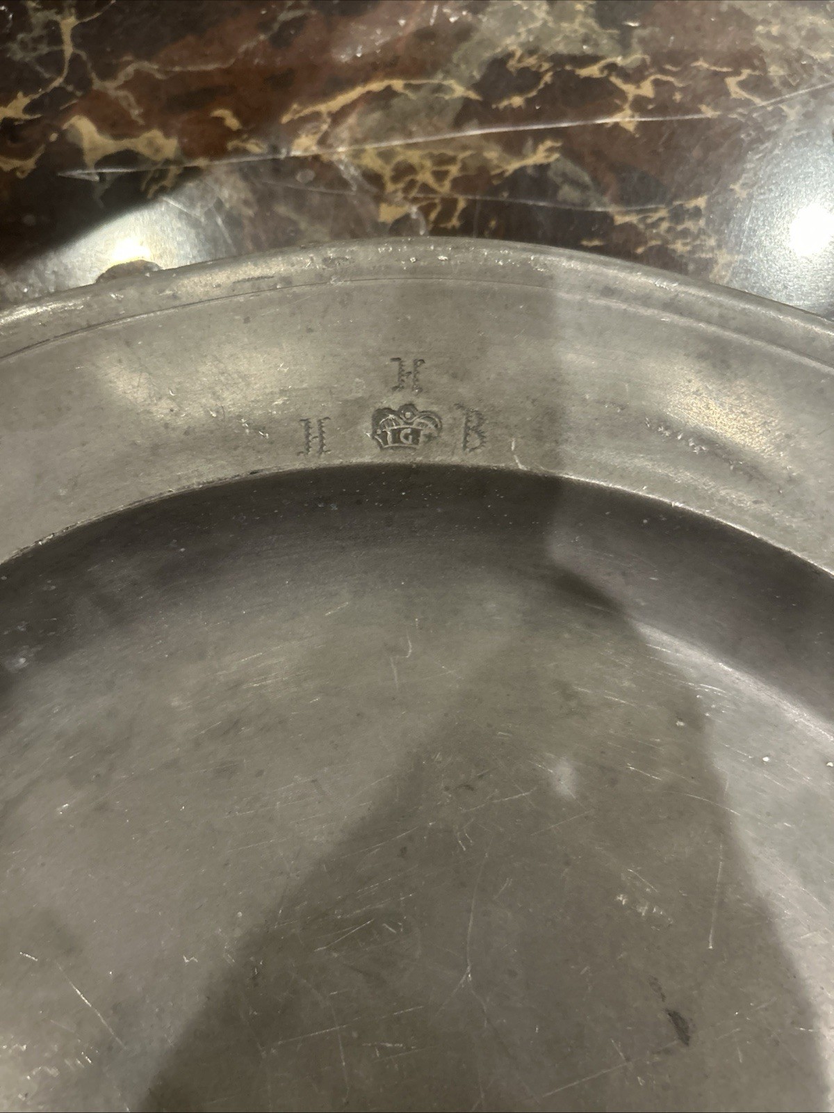 Antique 18thC Pewter Charger Platter Large 12.5