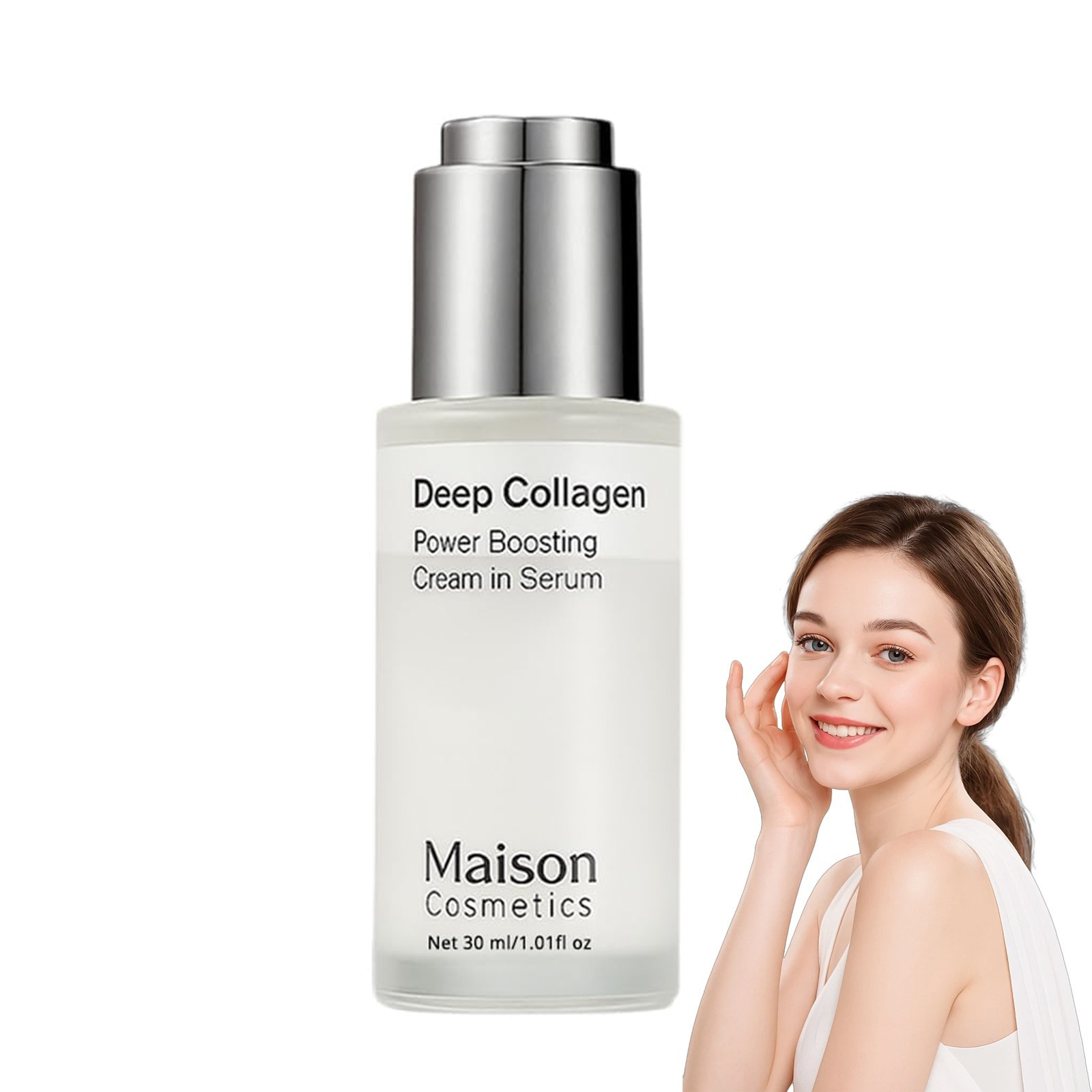 Maison Cosmetics Deep Collagen Serum Facial Moisturizer anti Aging Wrinkle Face