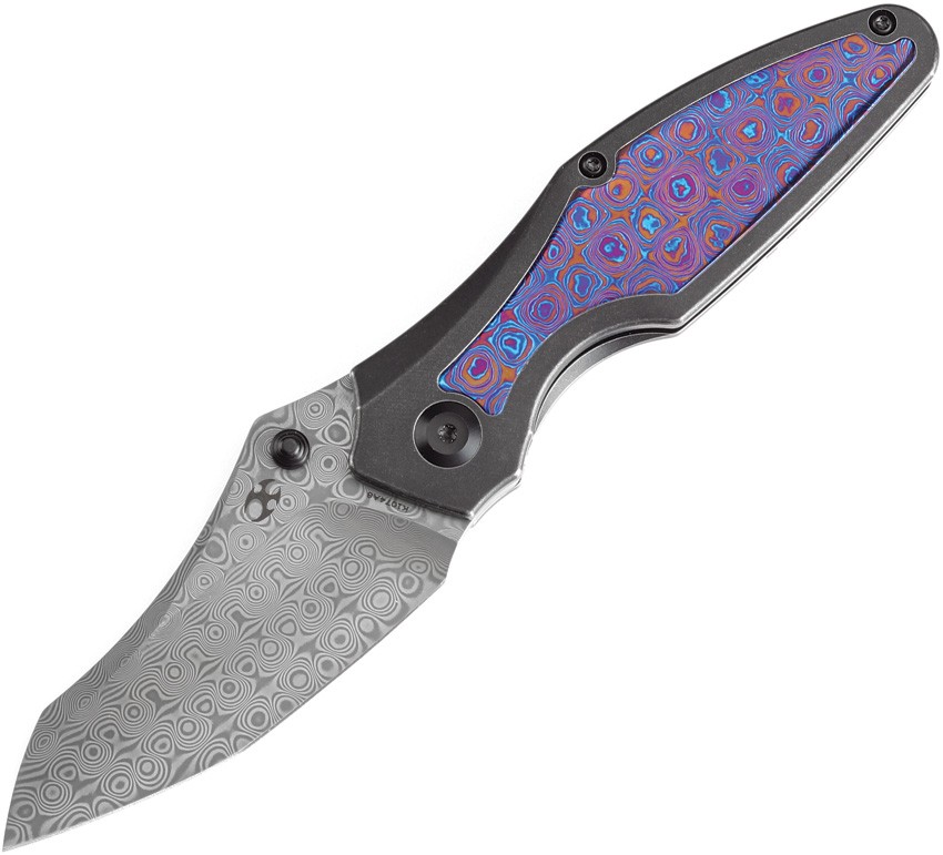 Kansept Knives Baba Yaga Framelock Timascus Folding Knife - Damascus steel