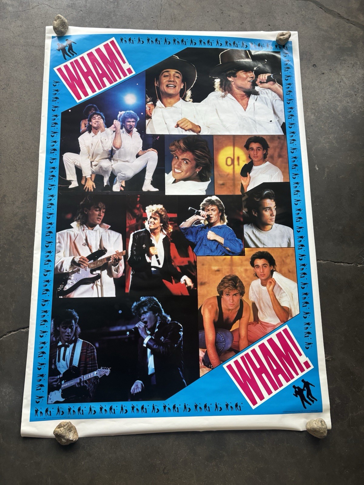 Wham collage large Poster Vintage 1985 English Pop C2993 Wham collage large Poster Vintage 1985 English Pop C2993