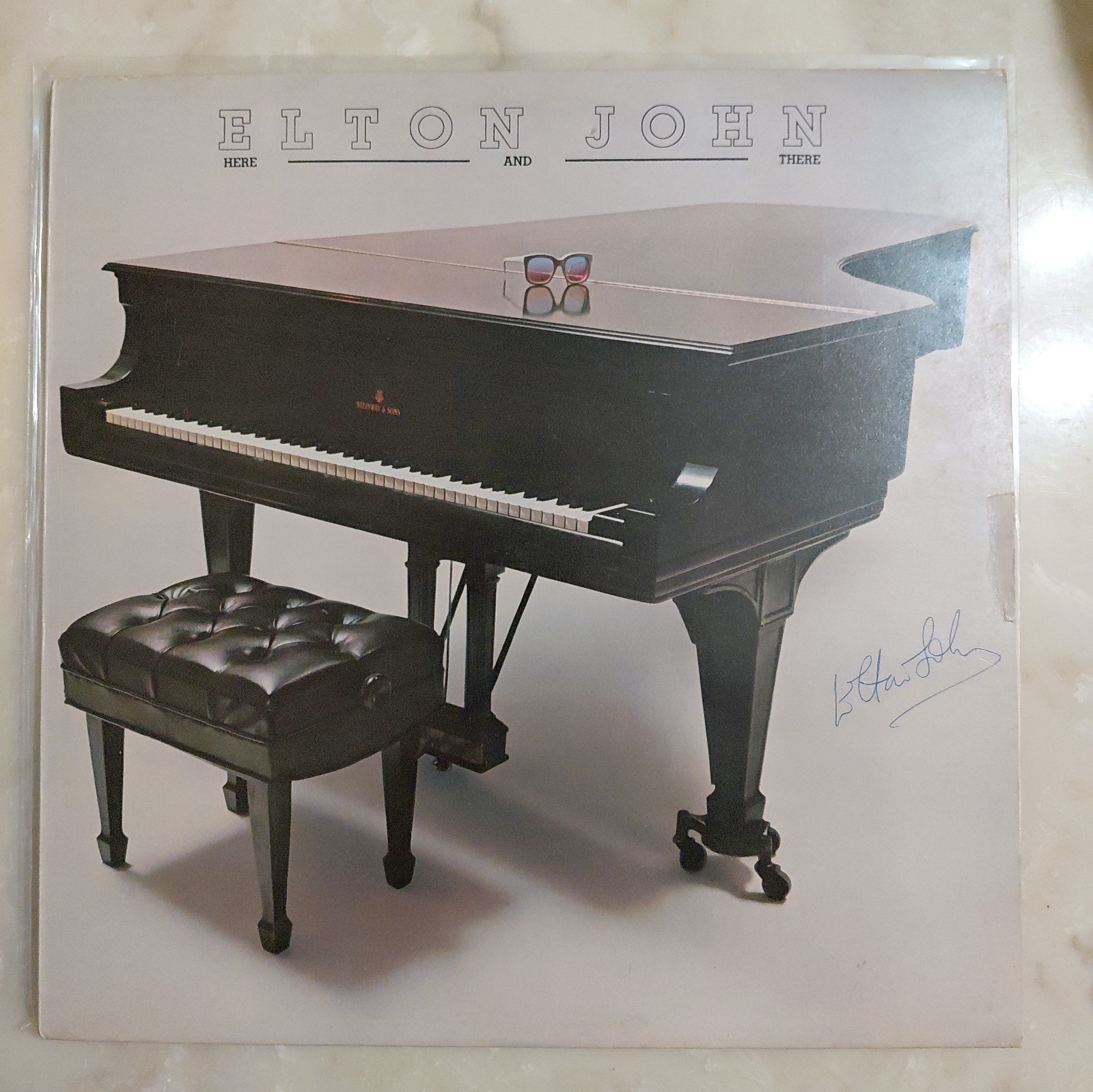 Elton John Signed Here And There Lp cover JSA LOA Elton John Signed Here And There Lp cover JSA LOA