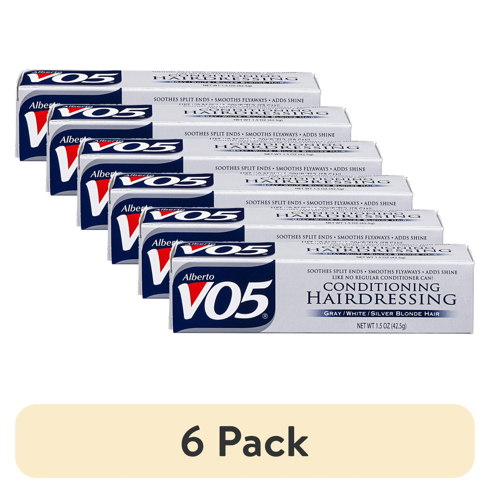 6 pack - Alberto VO5 Gray/White/Silver Blonde Conditioning Hairdressing 1.5oz 6 pack - Alberto VO5 Gray/White/Silver Blonde Conditioning Hairdressing 1.5oz