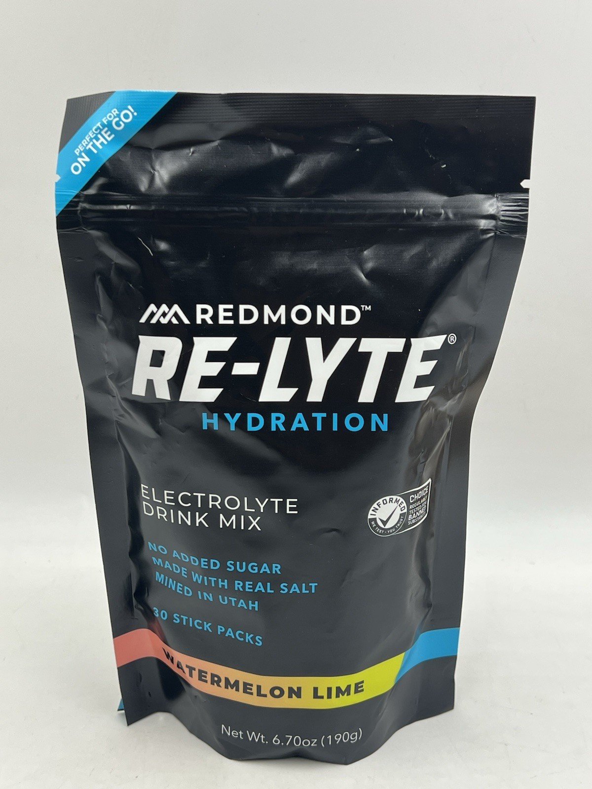 REDMOND Re-Lyte Hydration Electrolyte Powder Mix, Watermelon Lime 30 Stick Packs