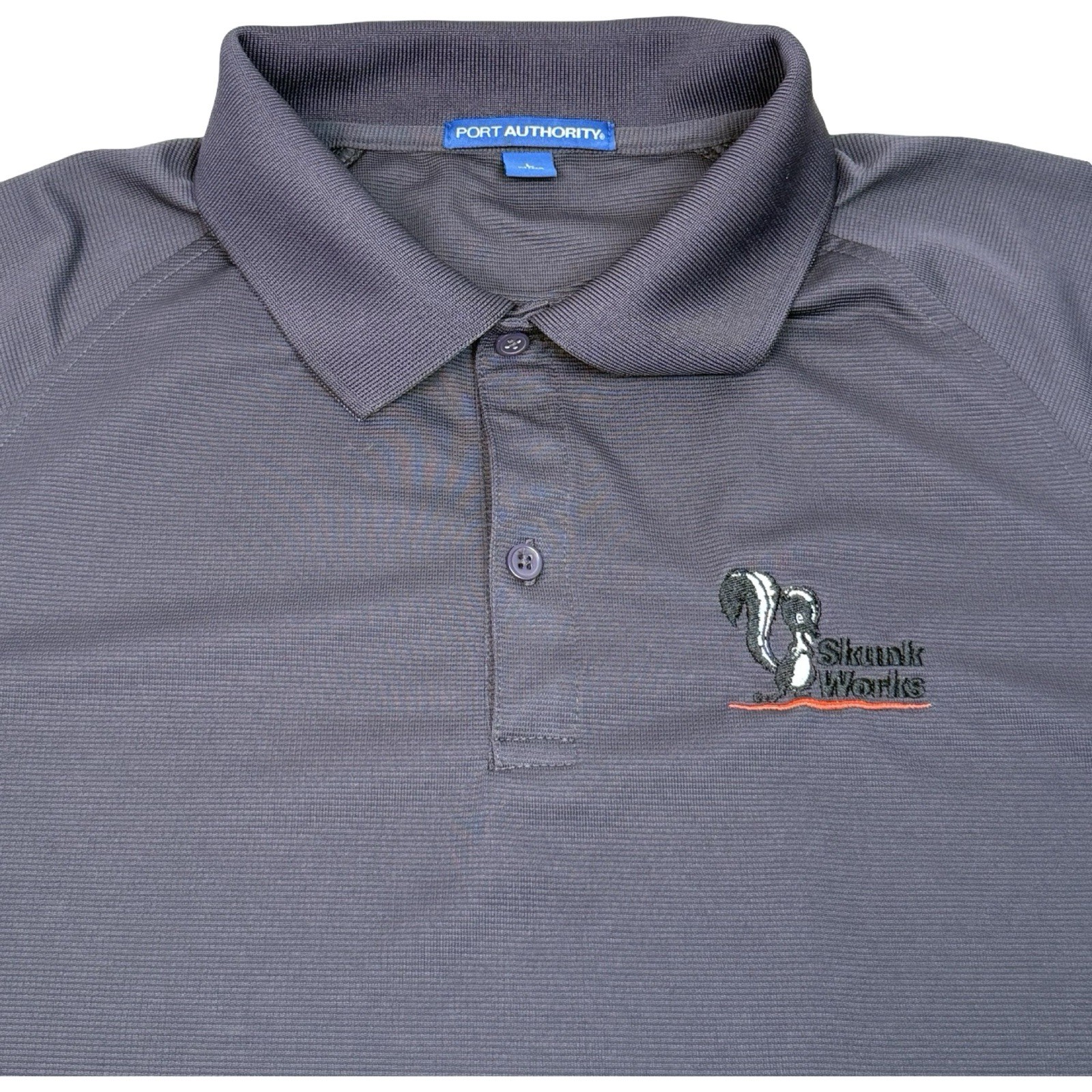 Lockheed Martin Skunk Works Polo Shirt Mens Large Dark Gray Short Sleeve