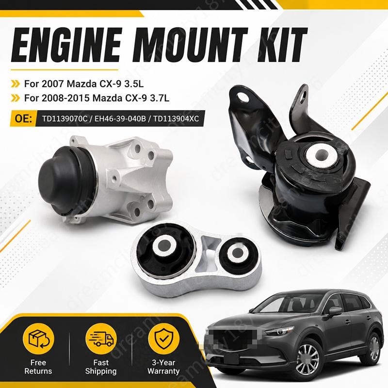 3X Fits For 2007-2015 Mazda CX-9 Hydraulic Engine Mount & Auto Trans Mount Set