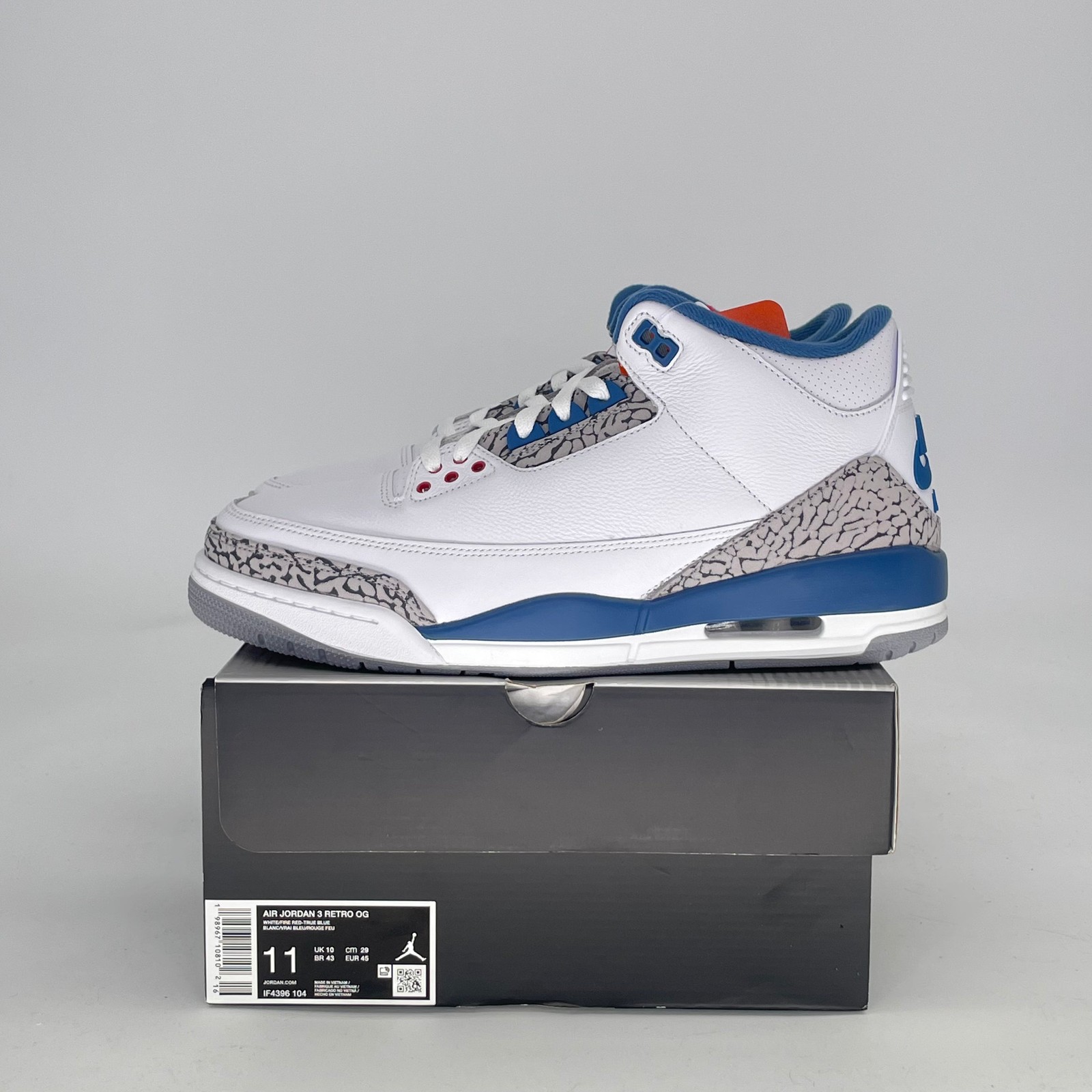 Size 11M/12.5W - Jordan 3 Retro True Blue (2026) IF4396-104