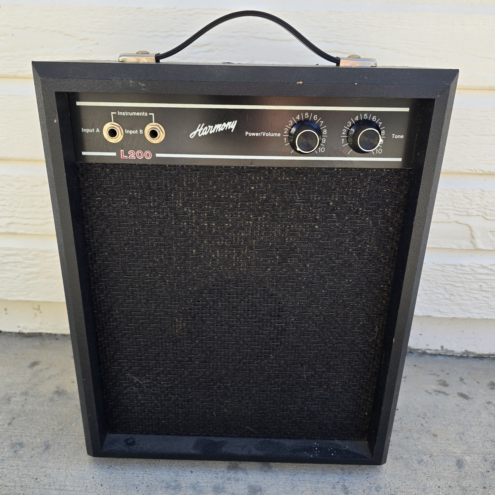 Harmony L200 Vintage Guitar Combo Amplifier 2 Input Portable Amp Black Untested
