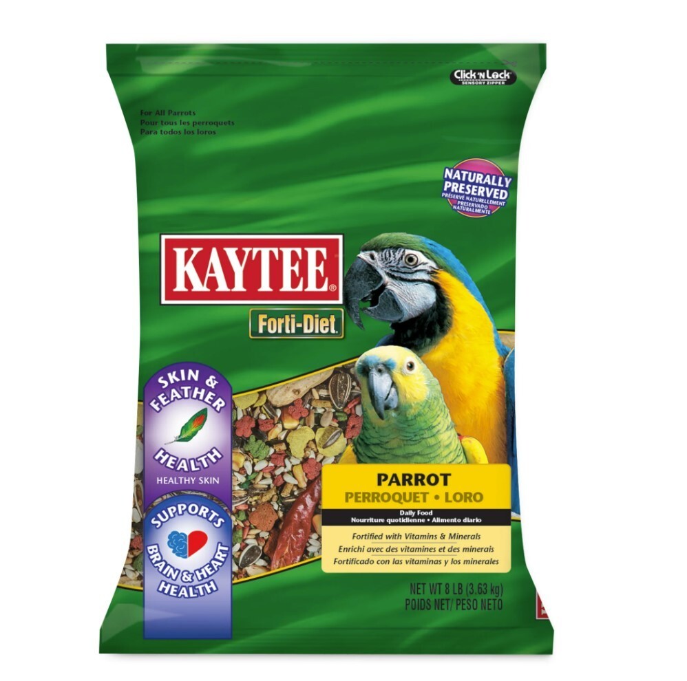 Kaytee Forti-Diet Parrot Food, Feather Health, 8 lb