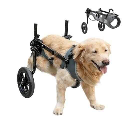 Dog Wheelchair Rear Legs XXL Adjustable Pet Cart Mobility Aluminum Grey, OB