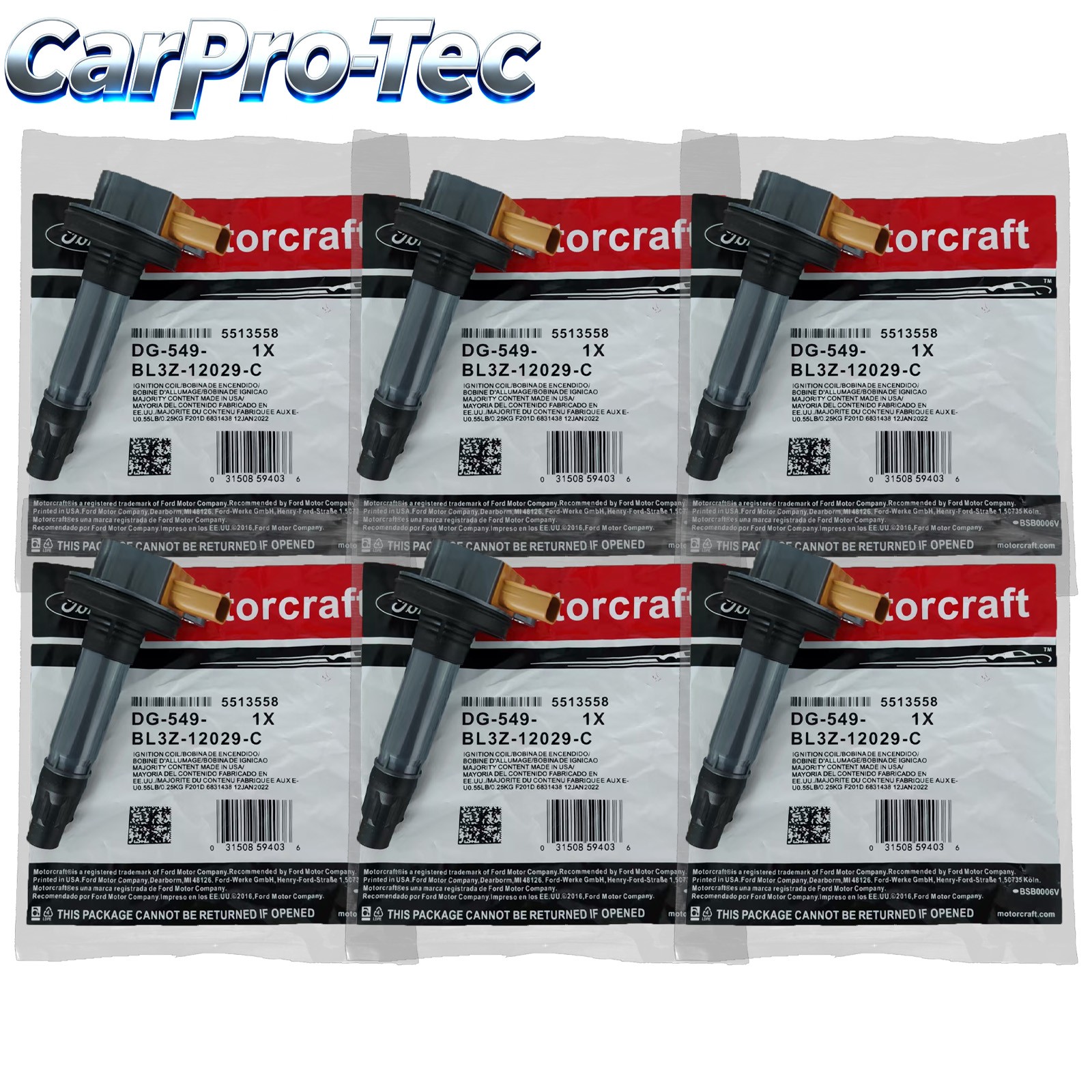 6X OEM DG-549 Ignition Coils BL3Z-12029-C For Motorcraft Ford  F150 3.5L V6 US
