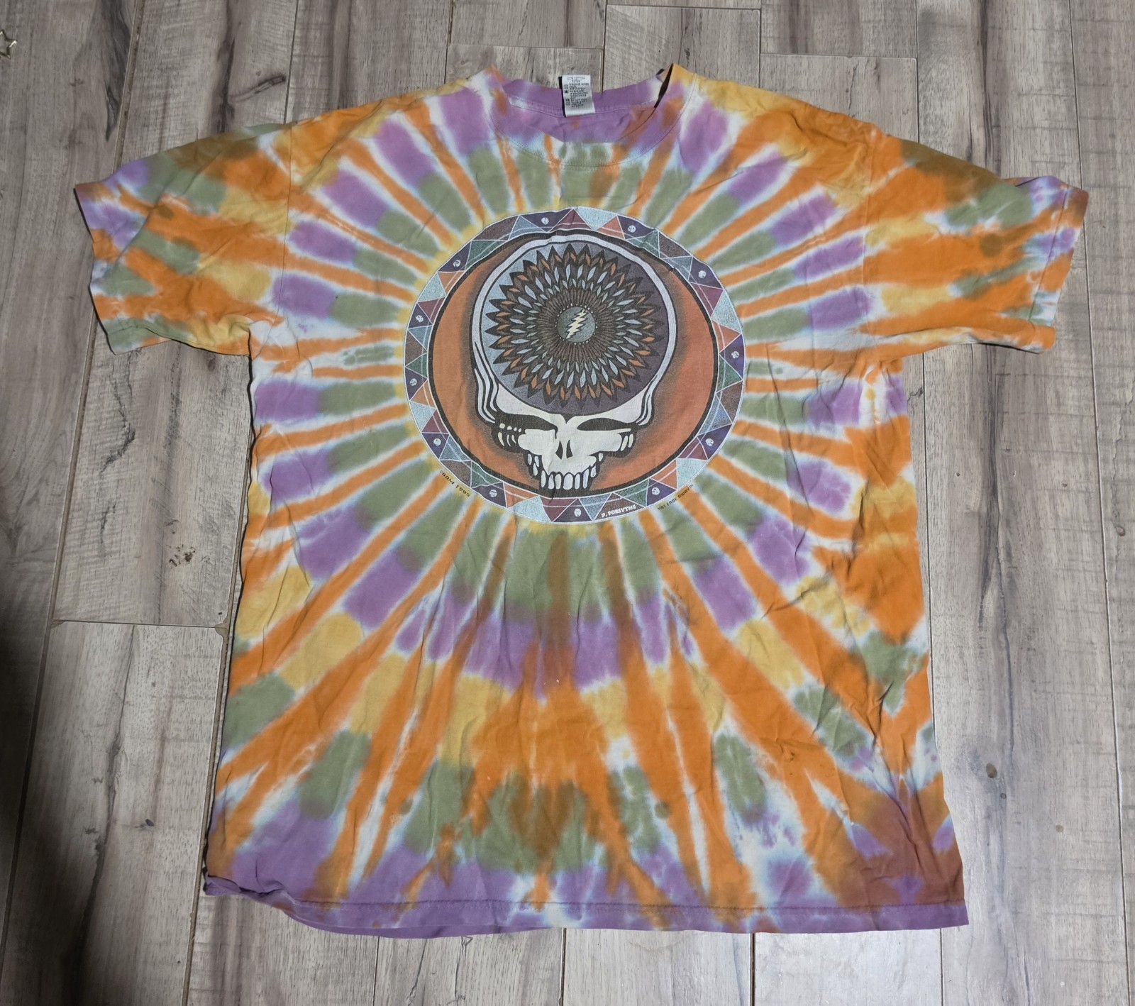 VTG 1995 GRATEFUL DEAD NORTHWEST SUMMER TOUR TIE DYE T SHIRT L STEAL YOUR FACE