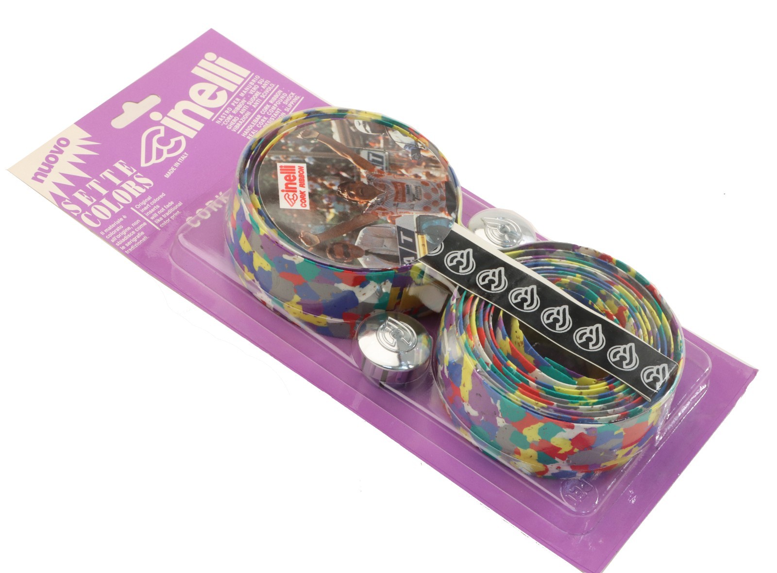 Cinelli Cork Ribbon Handlebar Tape Sette Colors Mosaico Road Bike NEW NOS NIB Cinelli Cork Ribbon Handlebar Tape Sette Colors Mosaico Road Bike NEW NOS NIB