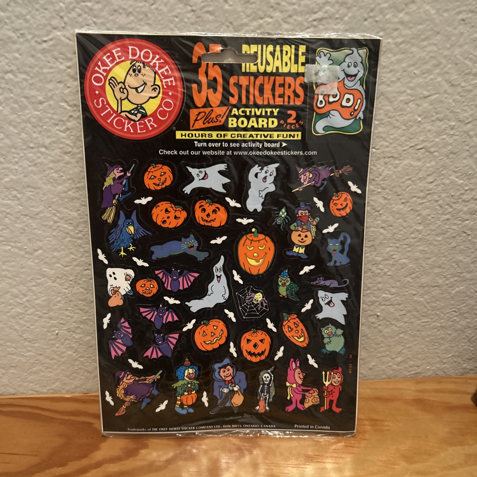 Okee Dokee Sticker Activity Pack Halloween Activity Board Vintage 1996 NIP Rare