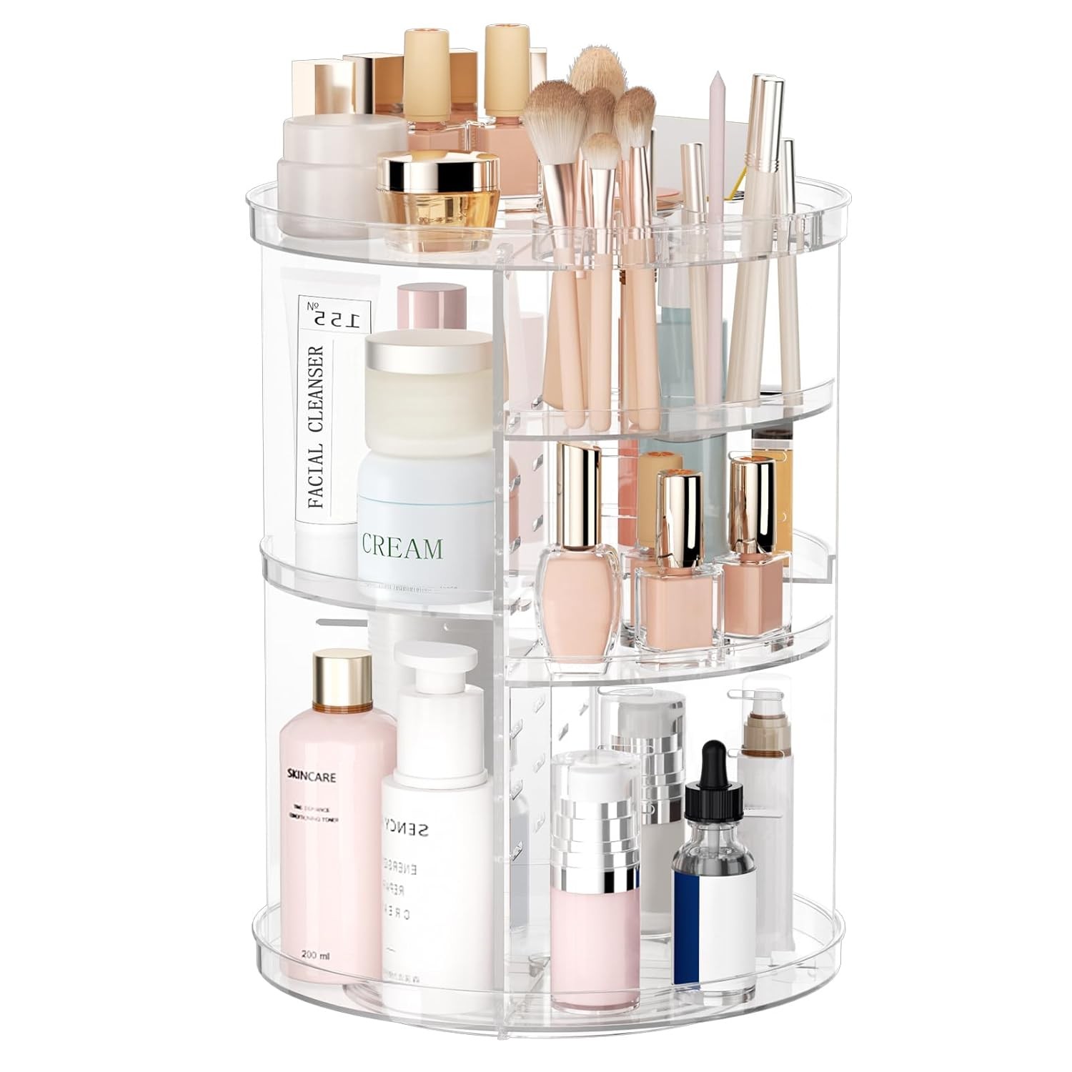 Rotating Makeup Organizer 8 Adjustable Layers Skincare Cosmetic Storage Clear Rotating Makeup Organizer 8 Adjustable Layers Skincare Cosmetic Storage Clear
