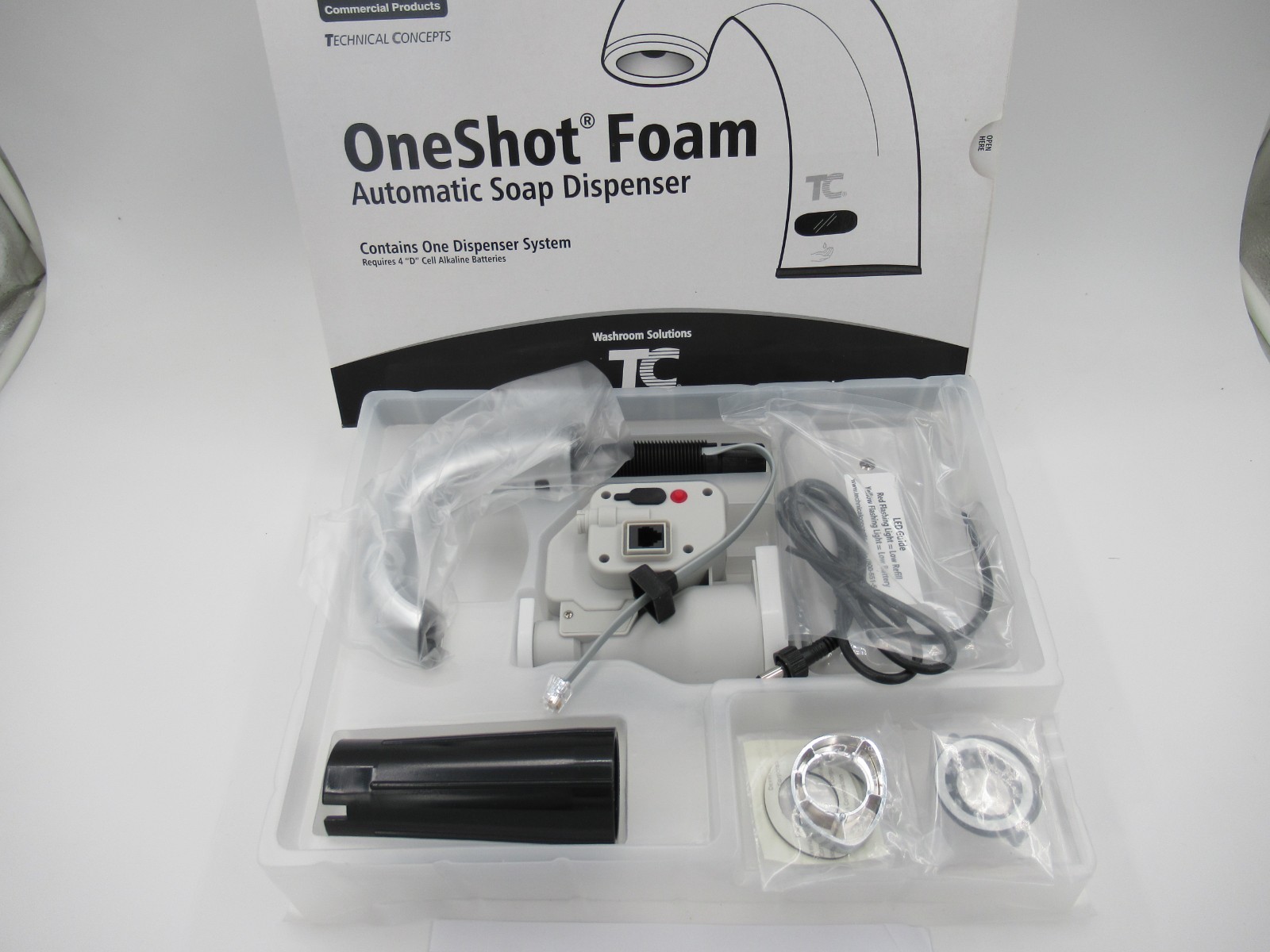 Rubbermaid OneShot Foam Automatic Soap Dispenser 086876226805 1938171 Rubbermaid OneShot Foam Automatic Soap Dispenser 086876226805 1938171