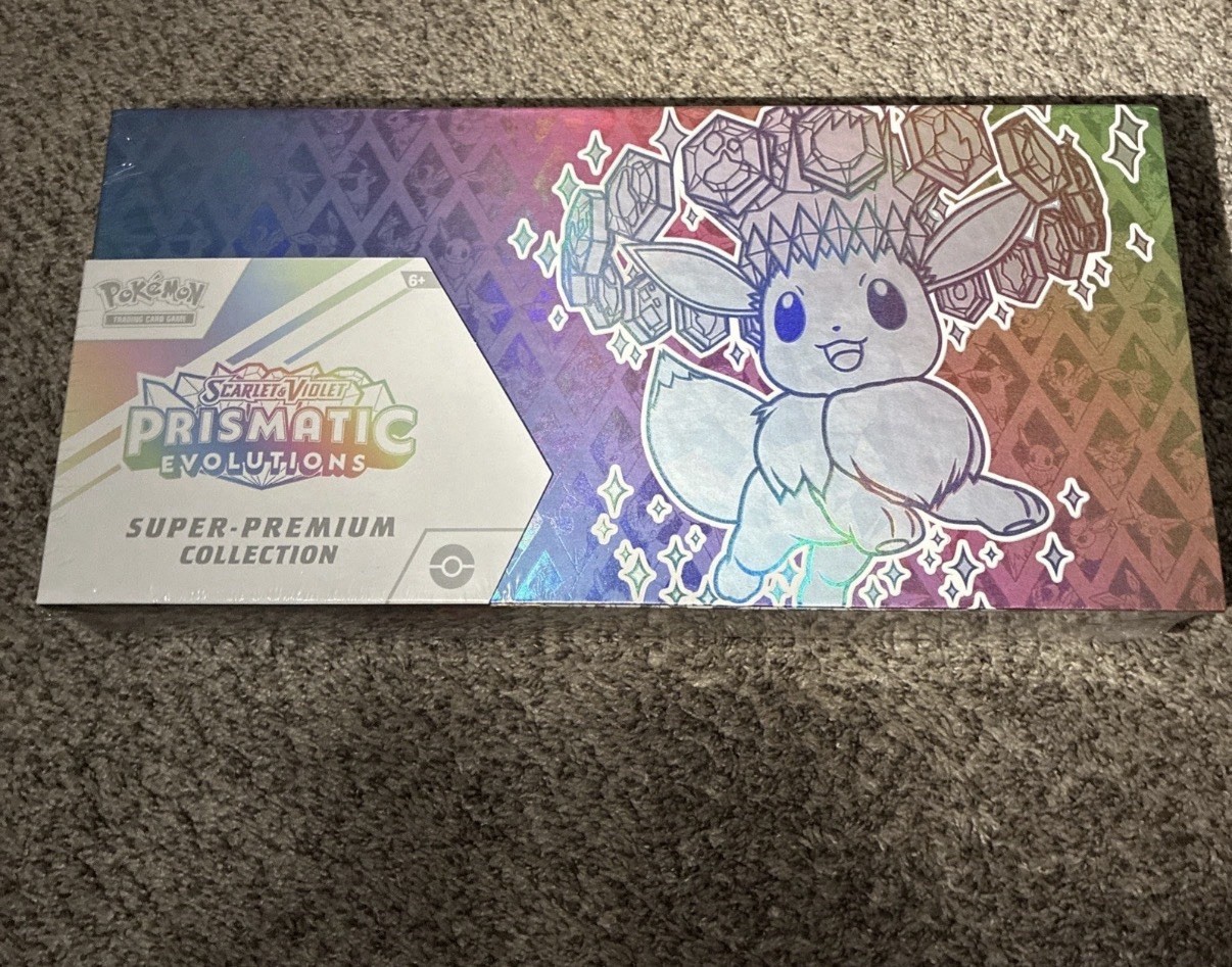 Pokemon Prismatic Evolutions Super Premium Collection SPC New & Factory Sealed Pokemon Prismatic Evolutions Super Premium Collection SPC New & Factory Sealed
