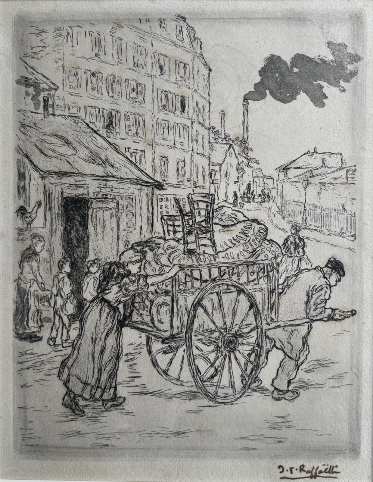 Jean-François Raffaëlli (French 1850–1924) Le Déménagement 1894 Signed Etching