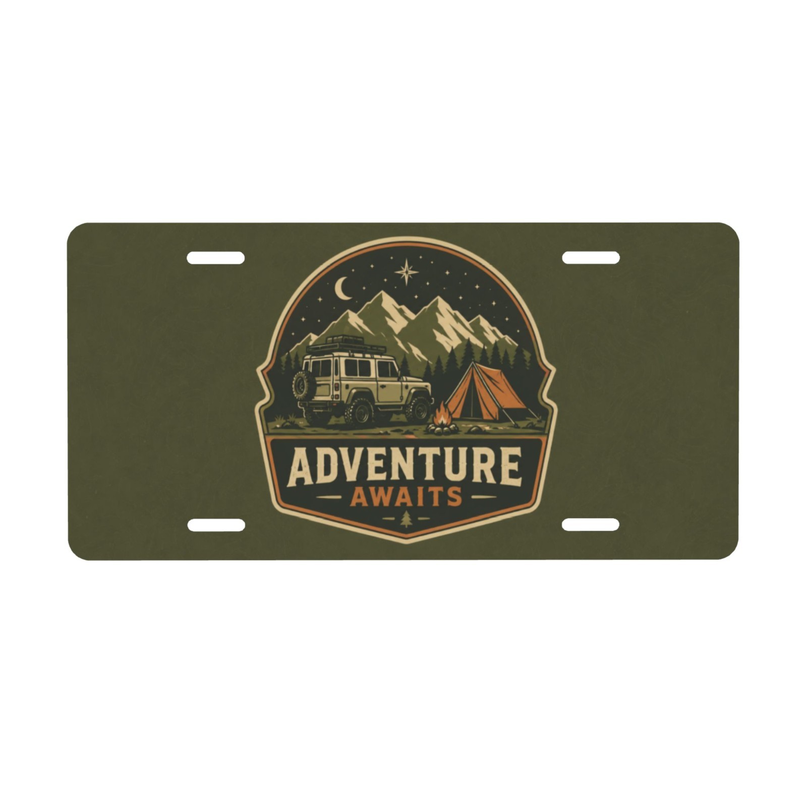 Adventure Awaits License Plate Overlanding Camping Off Road Gift Aluminum Tag