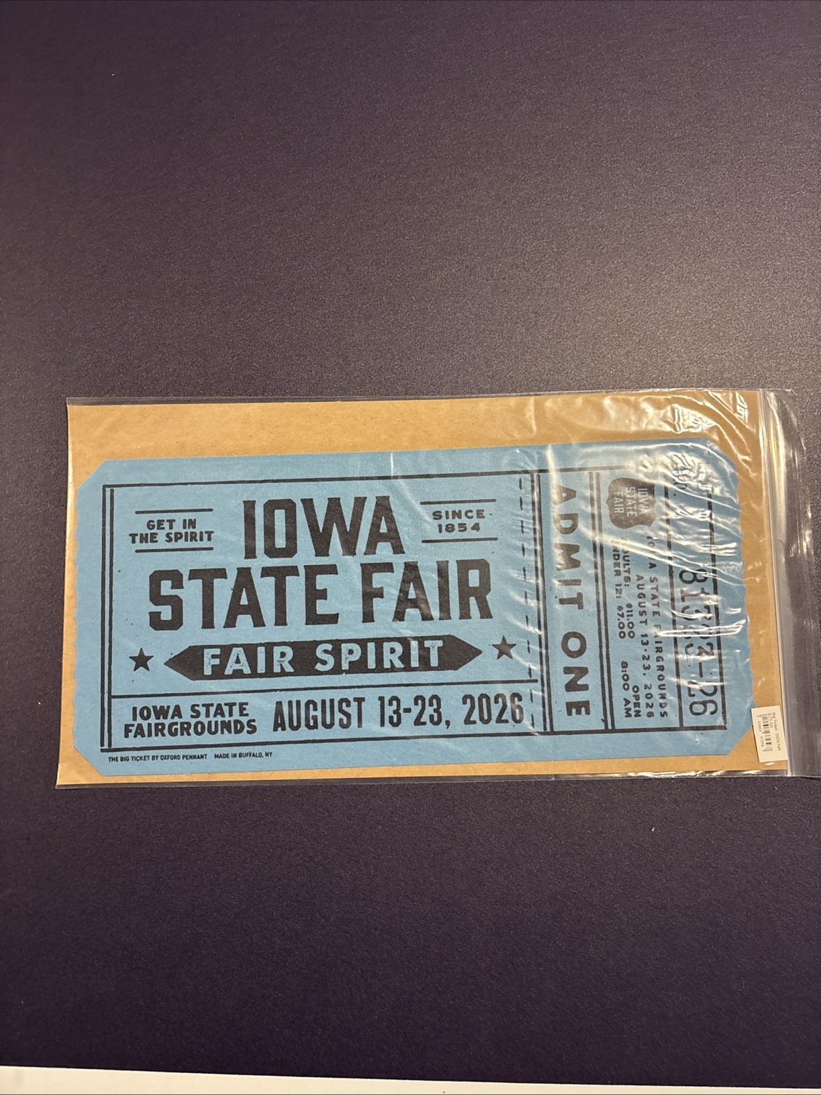 Iowa State Fair Jumbo Collectors Ticket-2026-Brand New-Fast Shipping