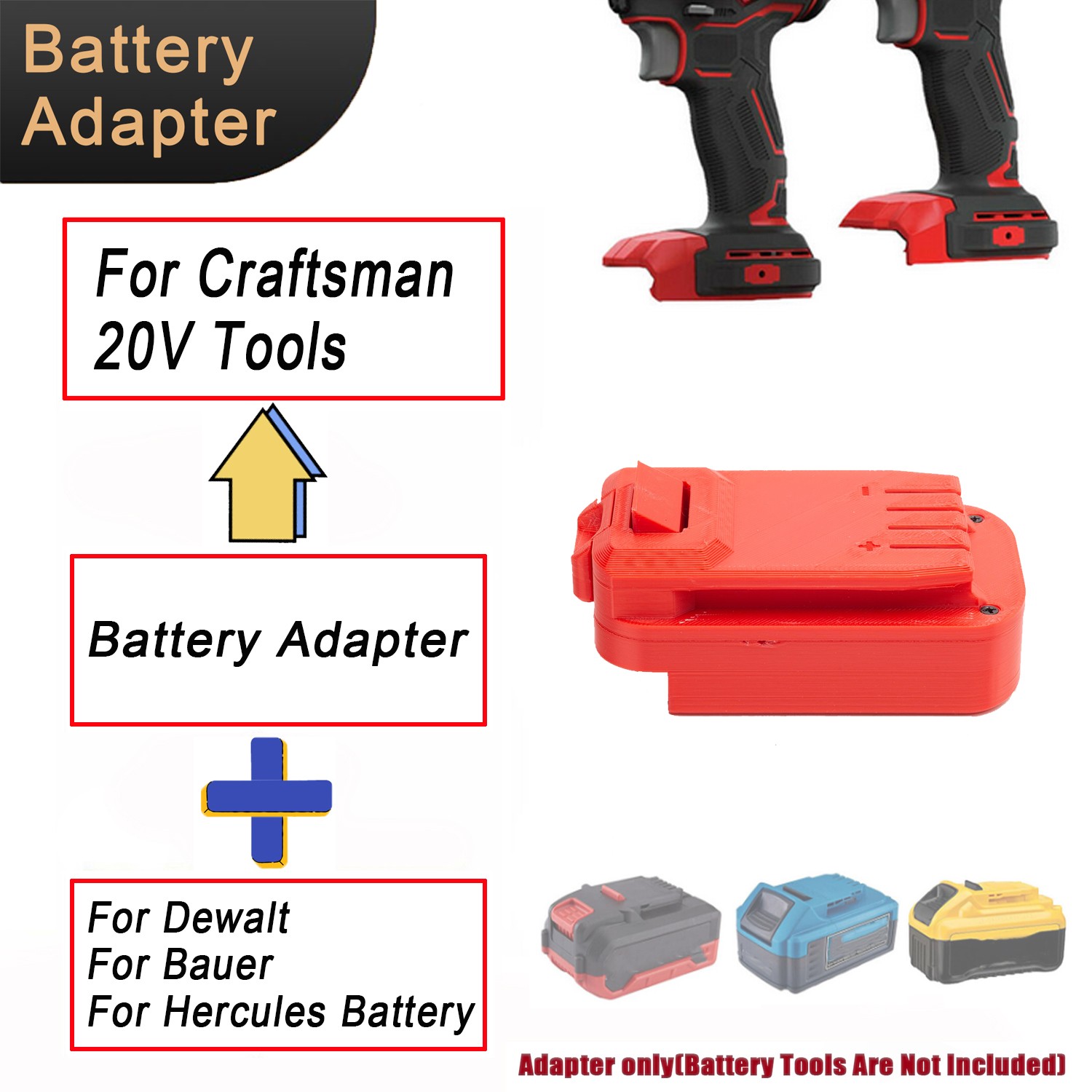 NEW For Hercules 20V Battery Adapter to For Craftsman 20V Cordless Tools