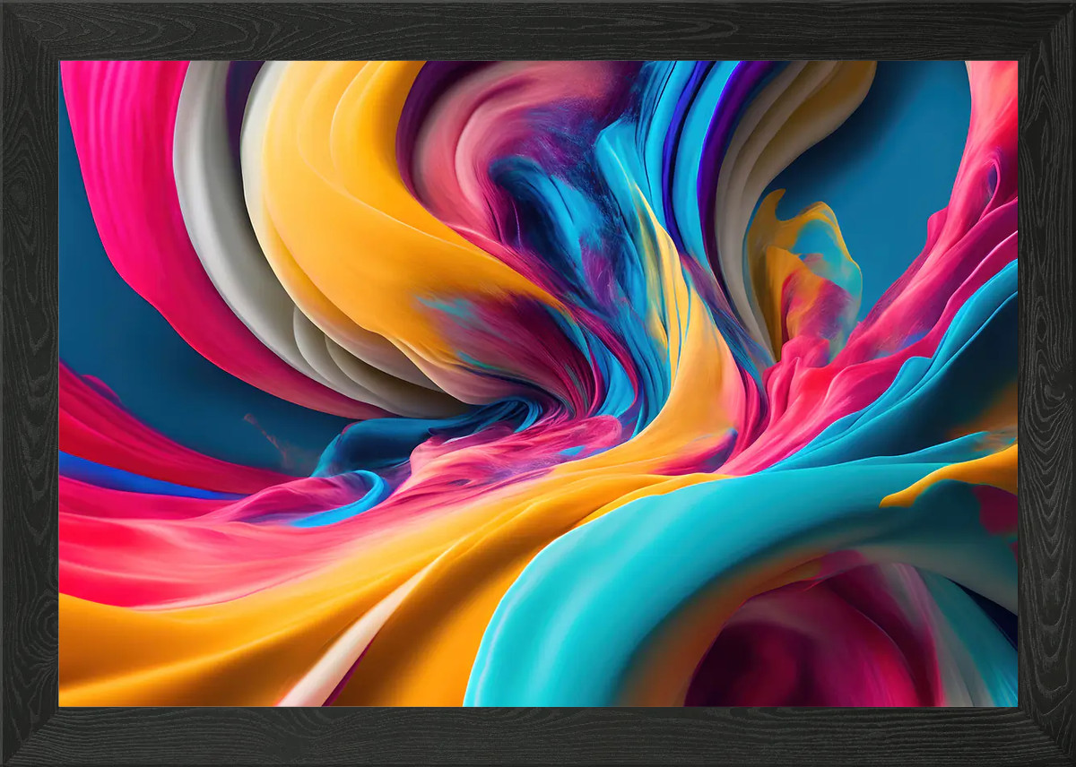 Chromatic Splash Framed Wall Art Poster Canvas Print Picture