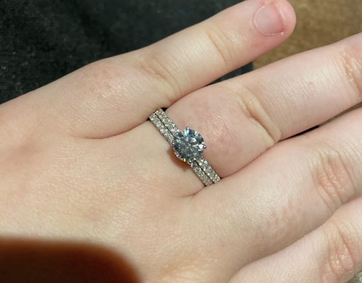 1.02 Carat Round Diamond Engagement Ring, 14k White Gold 1.02 Carat Round Diamond Engagement Ring, 14k White Gold
