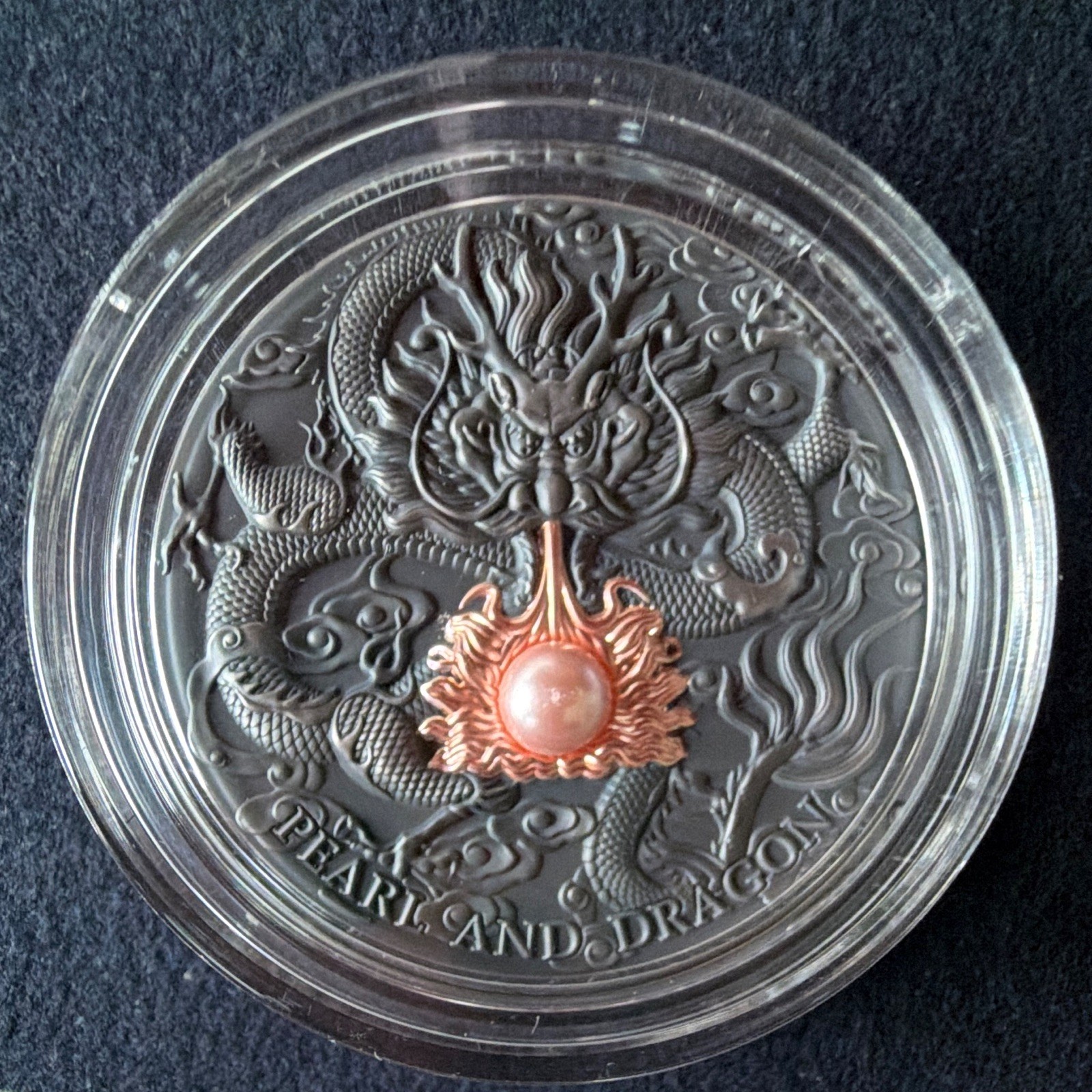 Mint XXI 2024 Niue $5 Pink Pearl and Dragon 2oz Silver .999 Antique COA 57/500 Mint XXI 2024 Niue $5 Pink Pearl and Dragon 2oz Silver .999 Antique COA 57/500