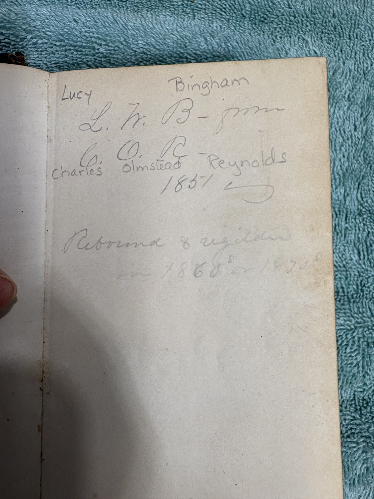 1847 English Version of the Polyglott Bible, Inscription Charles Reynolds, Notes