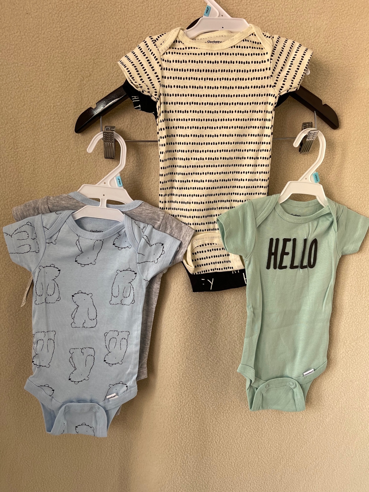 Gerber 5-Pc Single Set - Green, Cream/Black, Black/Cream, Gray/Blue, Blue