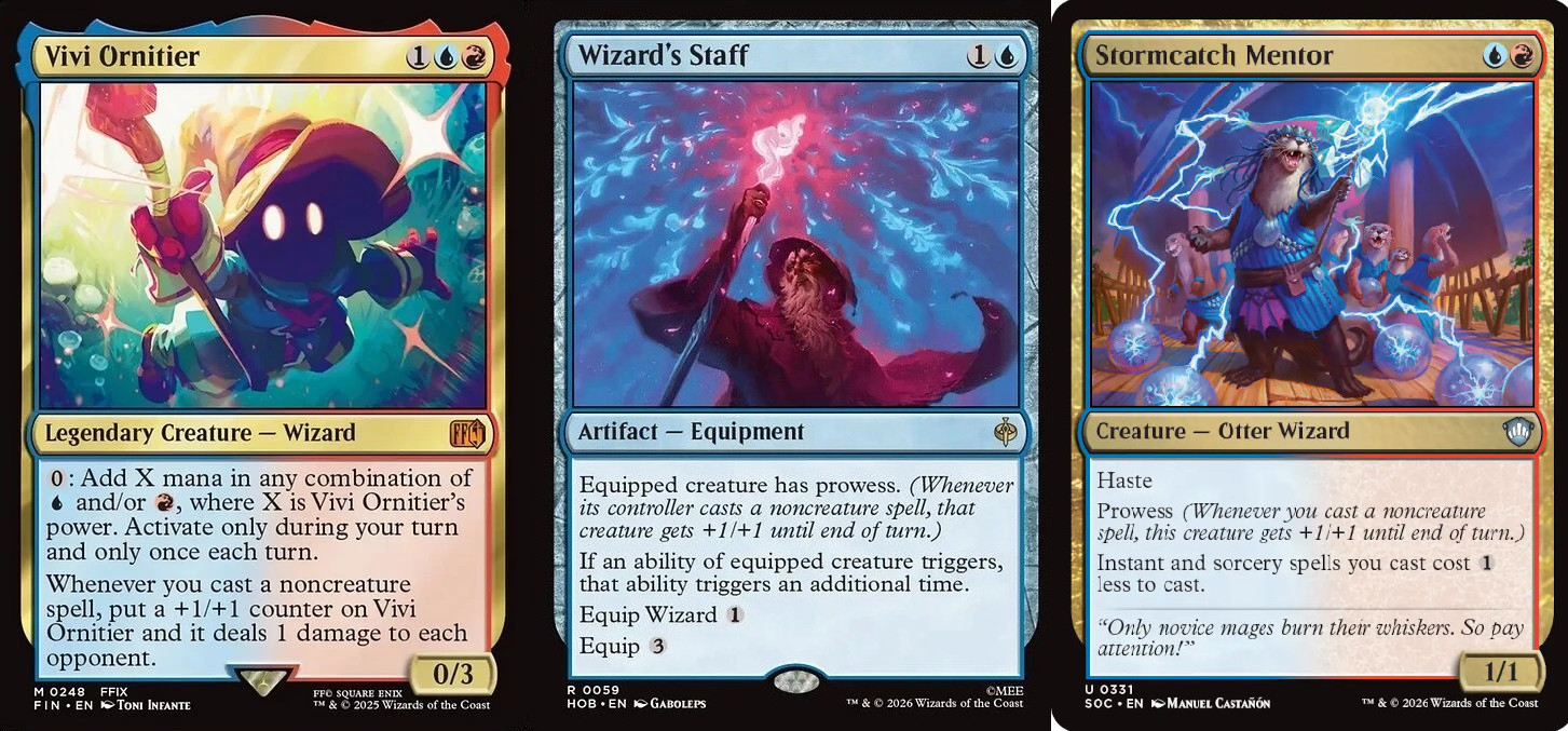 Vivi Ornitier Commander Deck - 100 Magic Cards EDH - Wizard's Staff -  NM