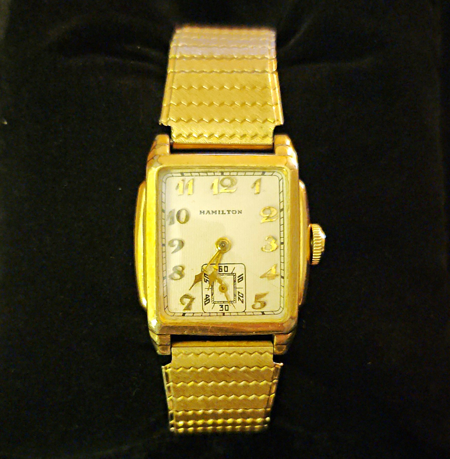 Hamilton 1930s dixon art deco 10k gold-filled men\'s wristwatch-WORKING Hamilton 1930s dixon art deco 10k gold-filled men\'s wristwatch-WORKING