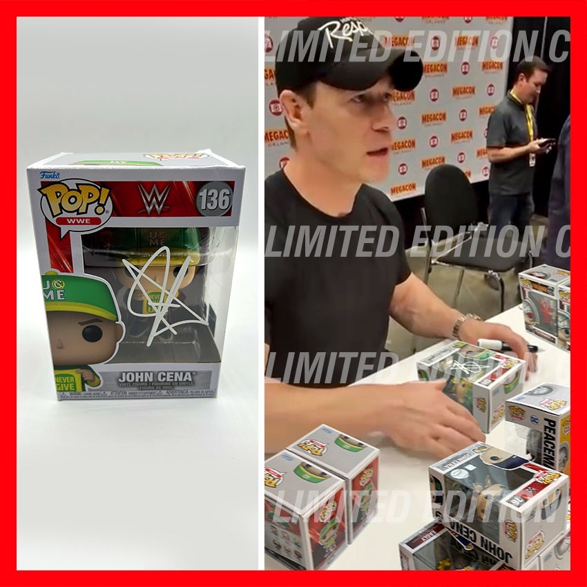 JOHN CENA Autographed Signed WWE Funko Pop #136 You Can't See Me - COA & PICTURE
