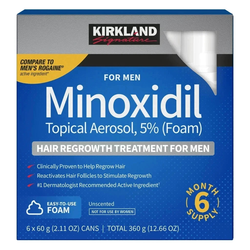 Kirkland Signature Hair Regrowth 5% Minoxidil FOAM for Men - 6 Month Supply