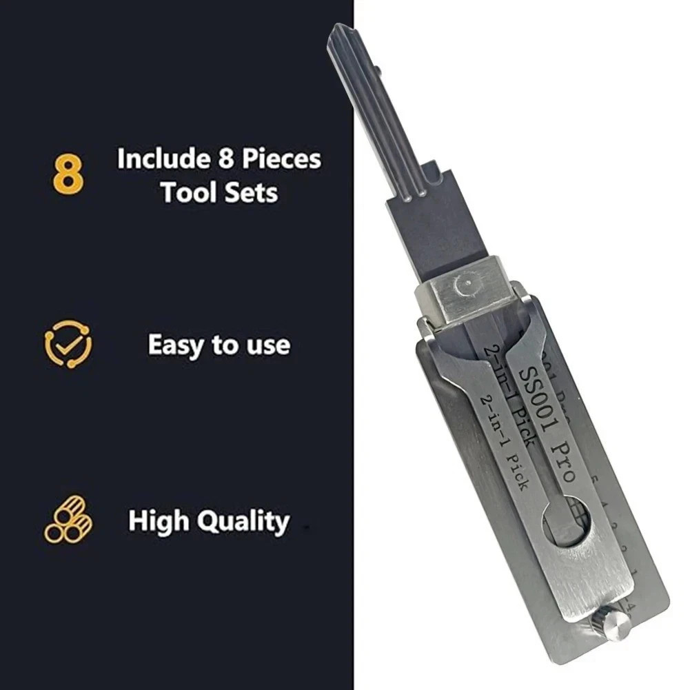2-in-1 Stainless Steel Key Decoder  Lock Decoder Repair Tools-Free Ship