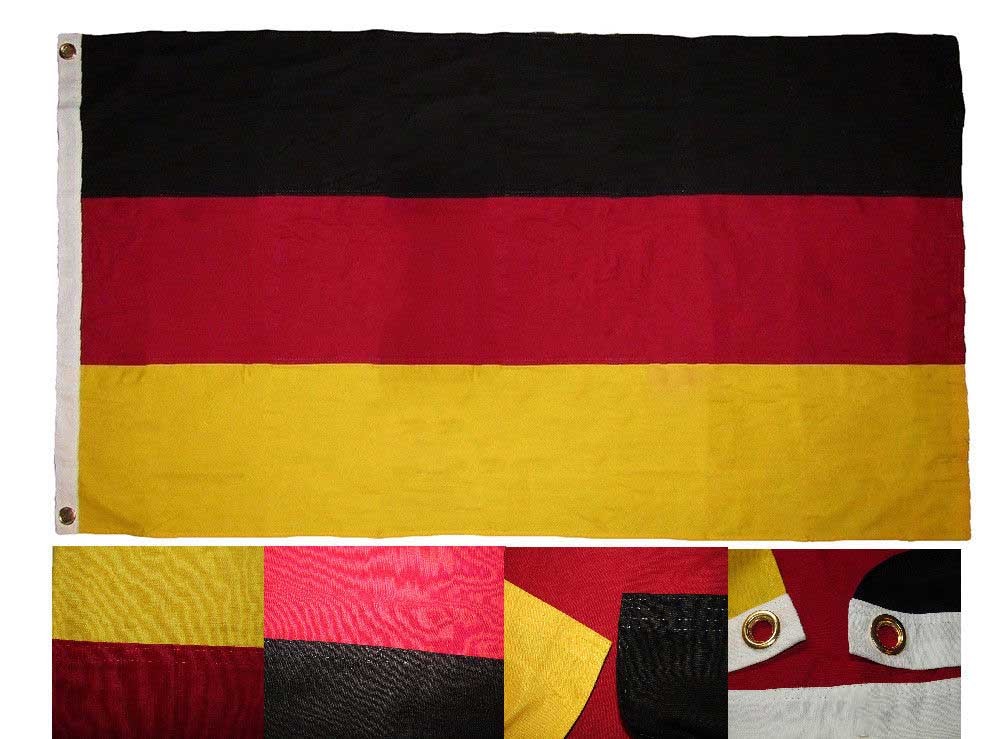 3x5 Embroidered Germany Plain Country Cotton Flag Large 3\'x5\' Banner Grommets 
