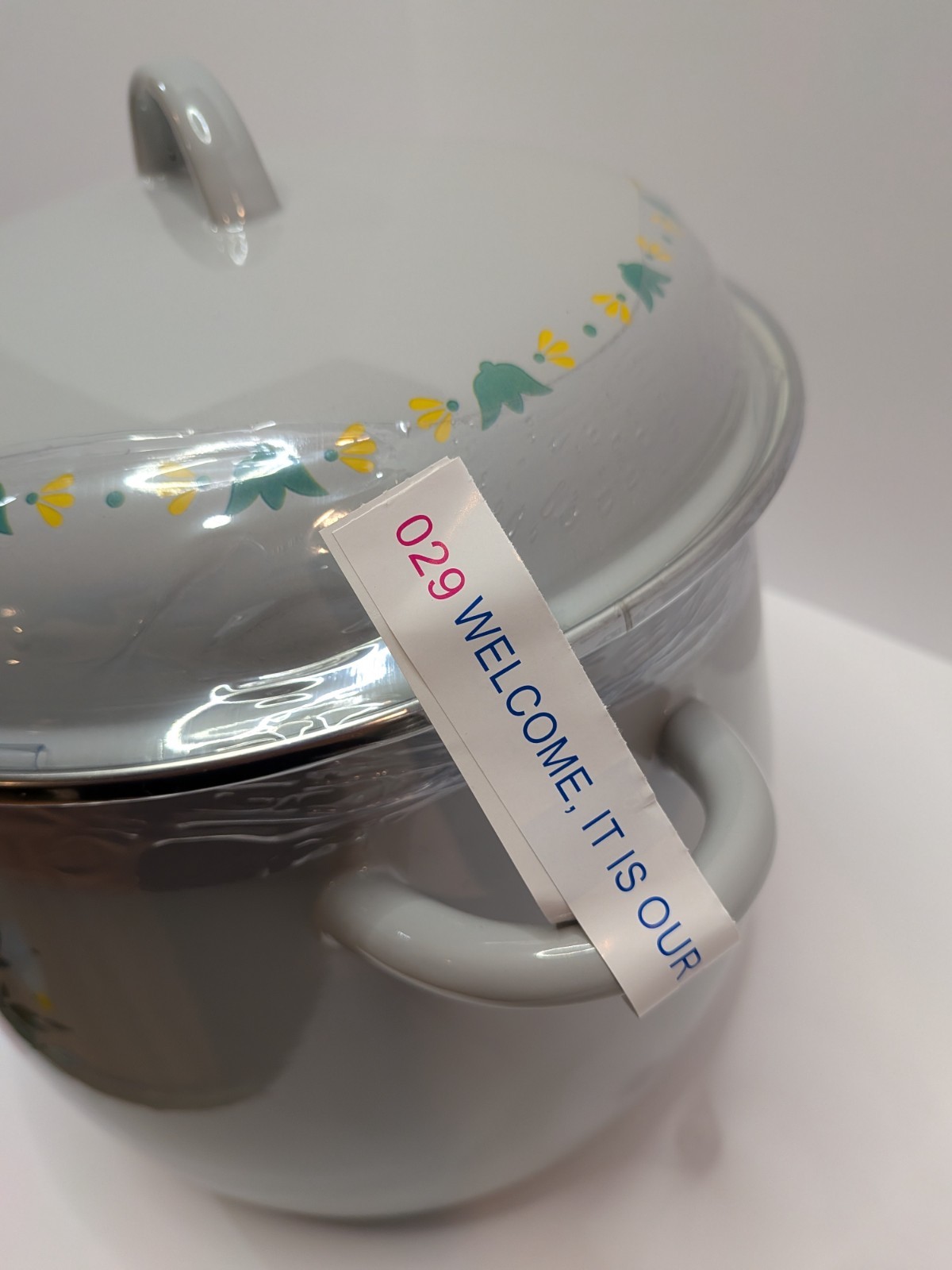 The Pioneer Woman Sweet Romance 12QT Enamel on Steel Stock Pot with Lid Gray