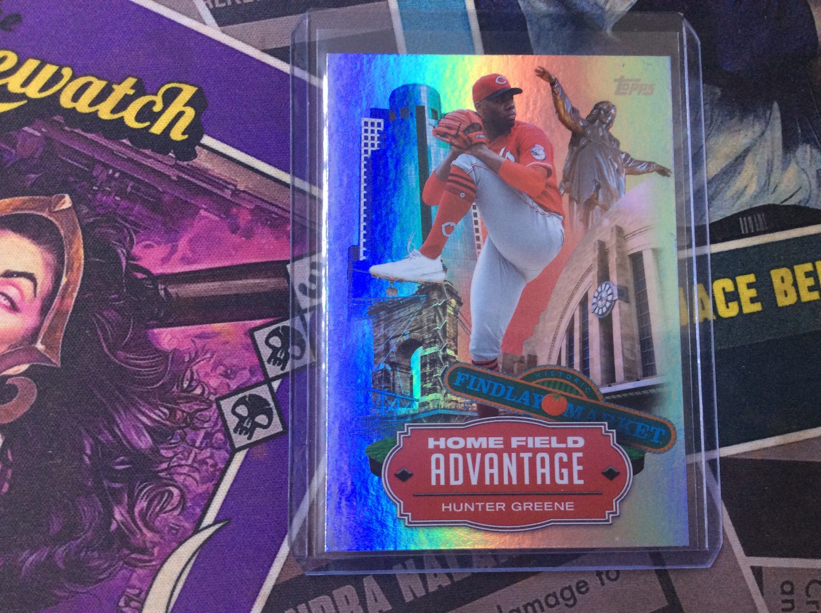 2023 Topps Hunter Greene Home Field Advantage HA-21 Reds card 2023 Topps Hunter Greene Home Field Advantage HA-21 Reds card
