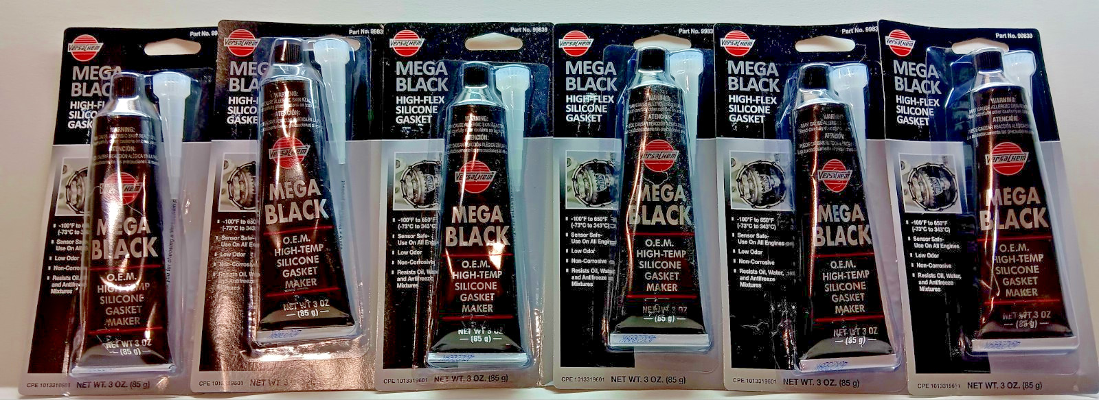 Silicone Mega Black 6 Versachem 3 oz O.E.M Import Sensor Safe OEM Gasket Maker