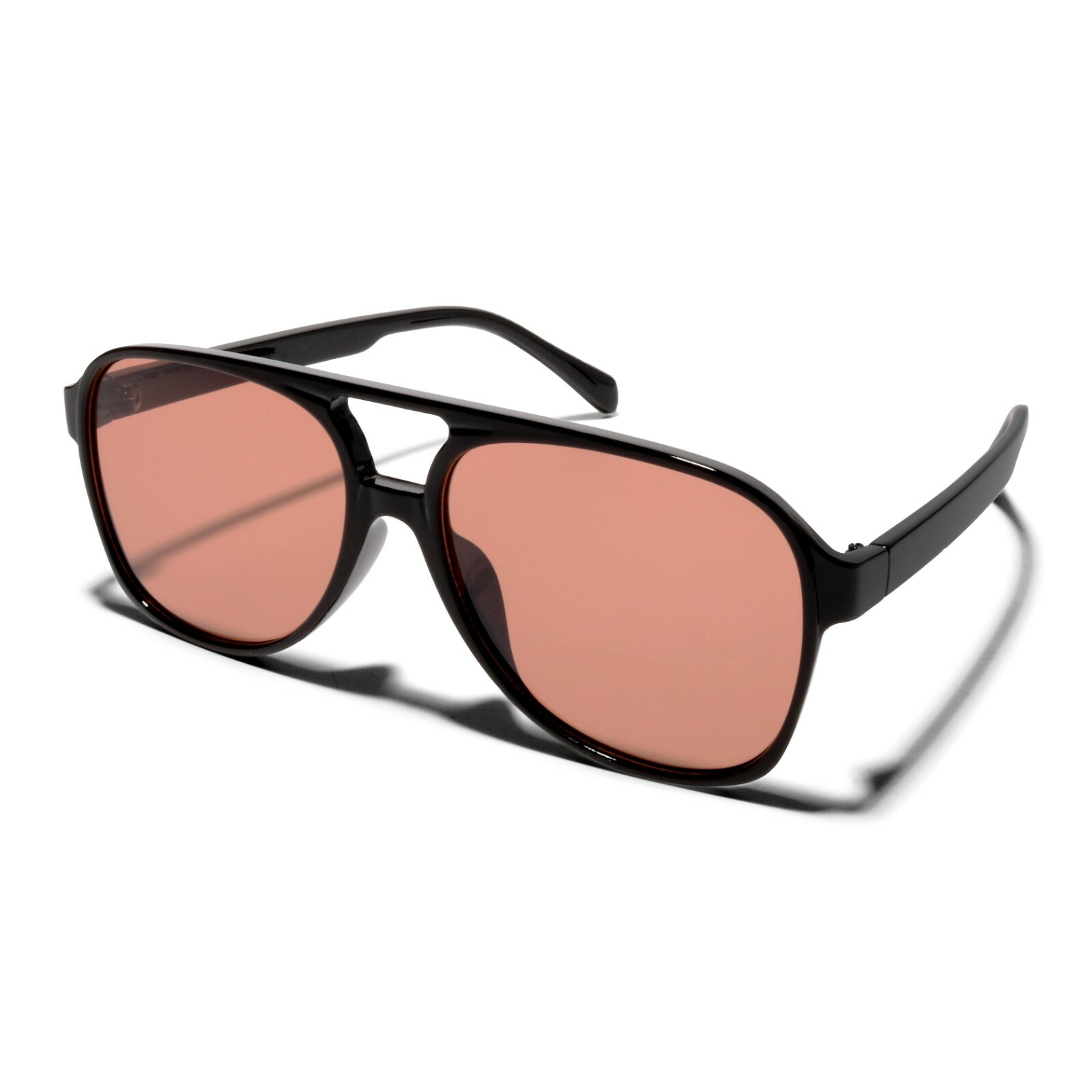 ShadyVEU 90s Inspired Aviator Bomber Yellow Amber Lens 2000s Geometric Sunglass