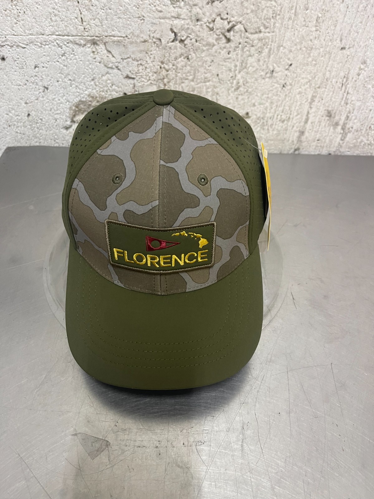 Florence Marine X Camo Airtex Unisex Olive Green Trucker Hat Cap One Size NWT Florence Marine X Camo Airtex Unisex Olive Green Trucker Hat Cap One Size NWT