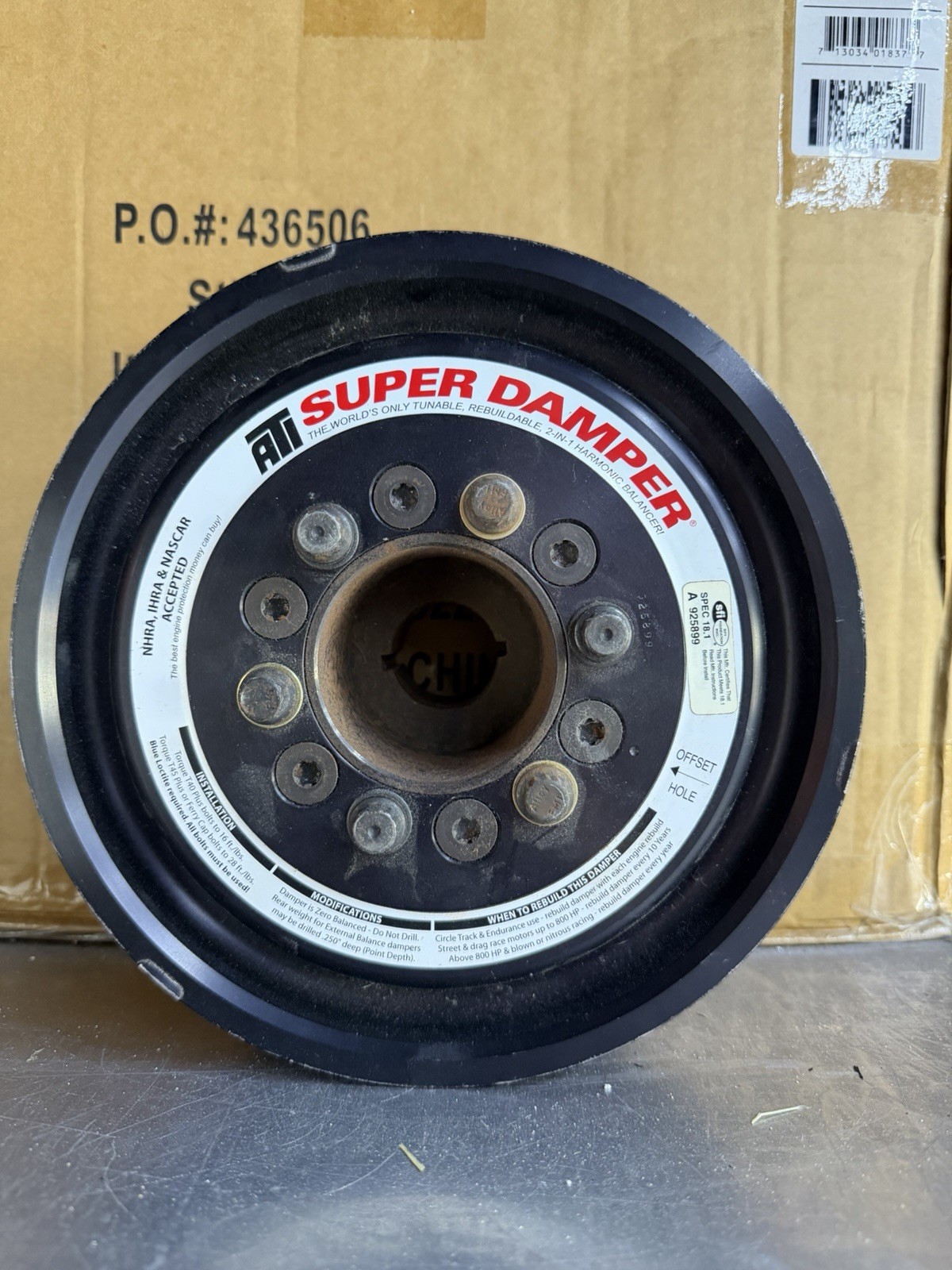 ATI Super Damper 20% Overdrive 10 Rib Mustang GT 5.0 Coyote ATI Super Damper 20% Overdrive 10 Rib Mustang GT 5.0 Coyote