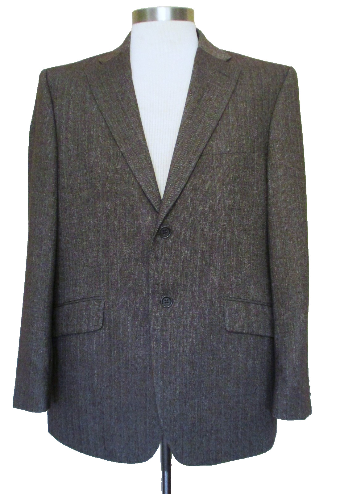 Vintage BANANA REPUBLIC 2 Button Sport Coat Blazer Jacket 42S Brown Herringbone