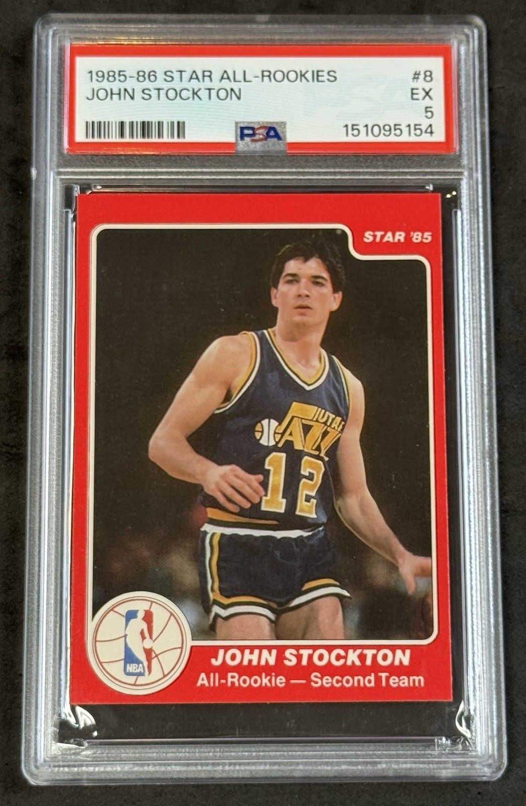 1985 1985-86 Star Company JOHN STOCKTON All Rookie EX PSA 5 Utah Jazz